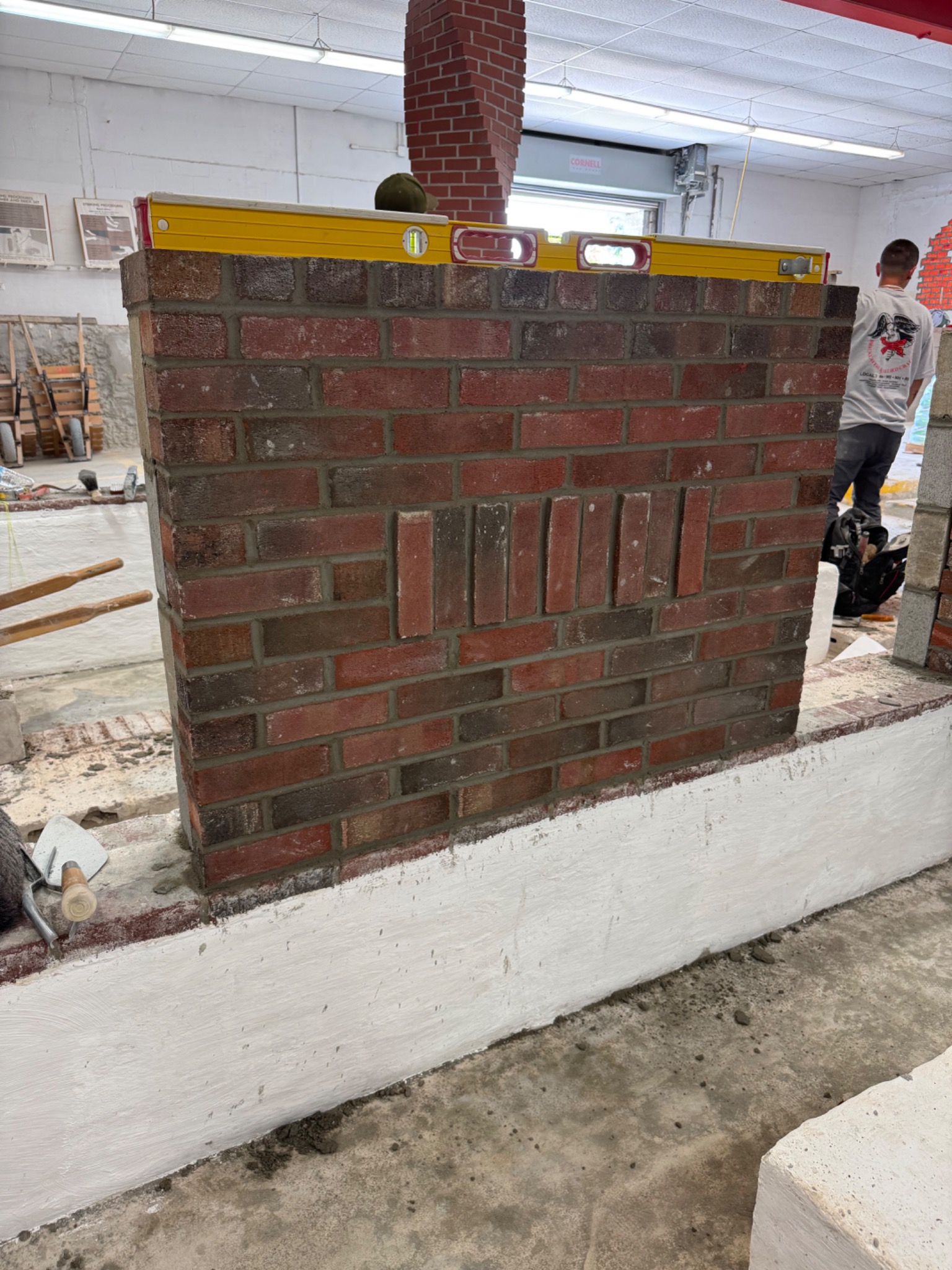 Completed brick wall built during the Bricklayers competition